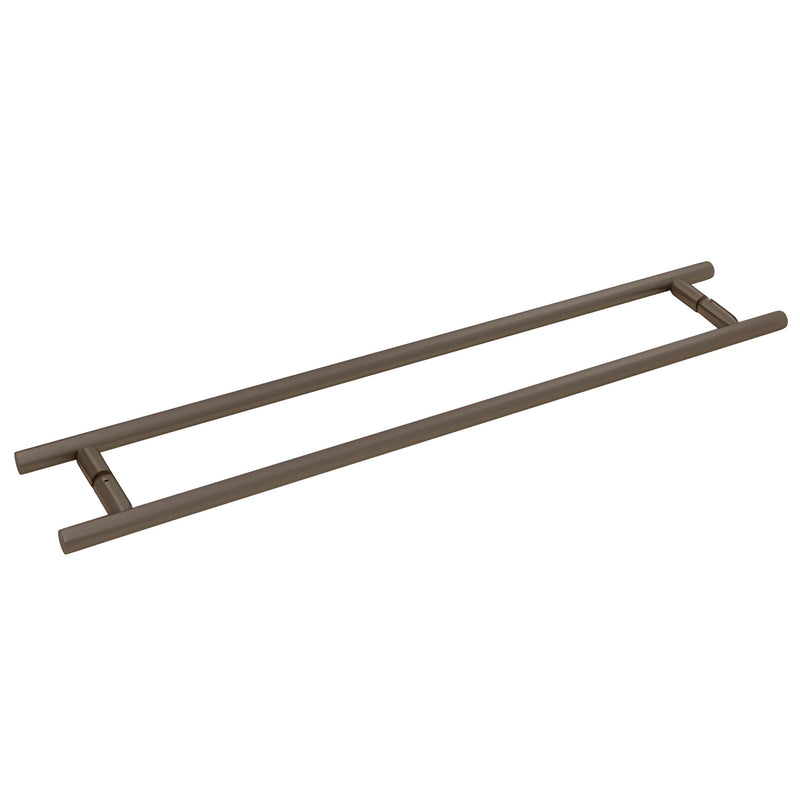 Ladder-style double towel bar pull in oil-rubbed bronze, 24in glass-mount (SKU LTB24X240RB)