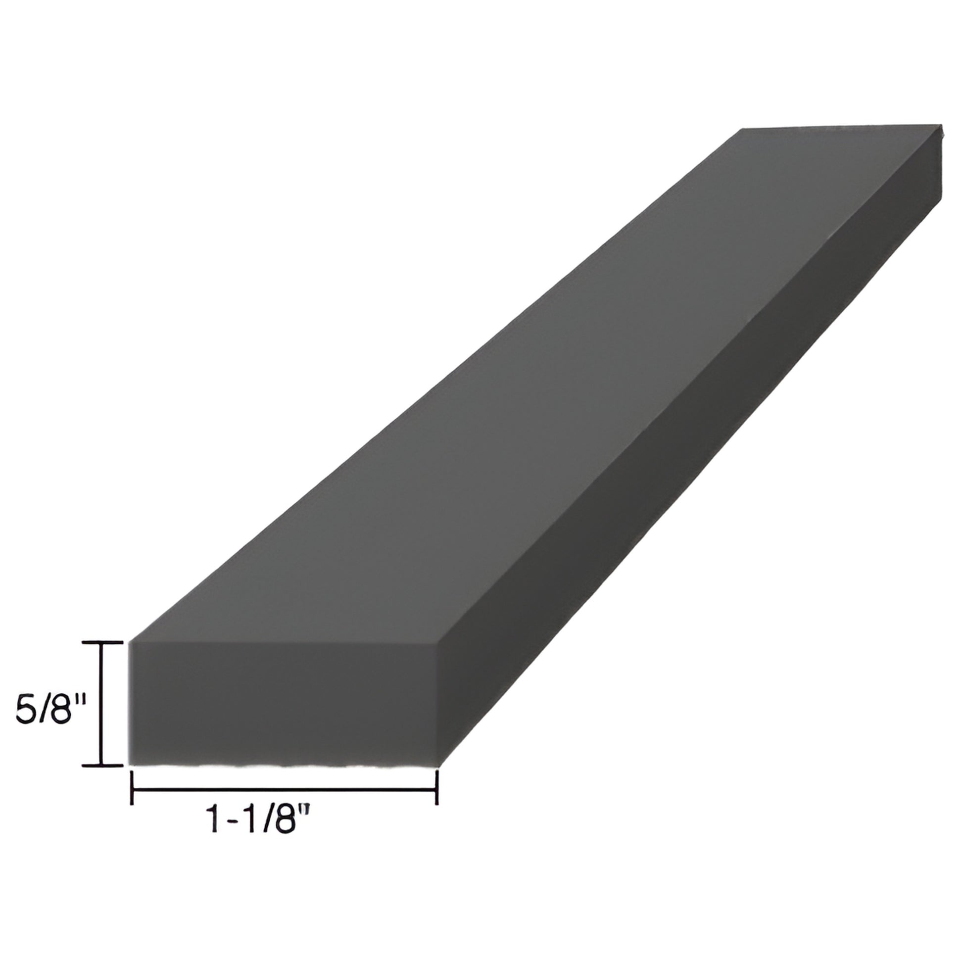 Black EPDM rubber setting block SBEP9, 4 in long, 1-1/8 in wide, 5/8 in thick, rectangular glazing support
