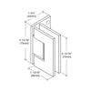 Polished chrome solid brass Junior Geneva shower hinge (JRG044CH), wall mount offset for 6-8mm tempered glass.