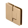 Satin brass Cologne 180-degree glass-to-glass beveled shower door hinge (SKU C0L180SB)