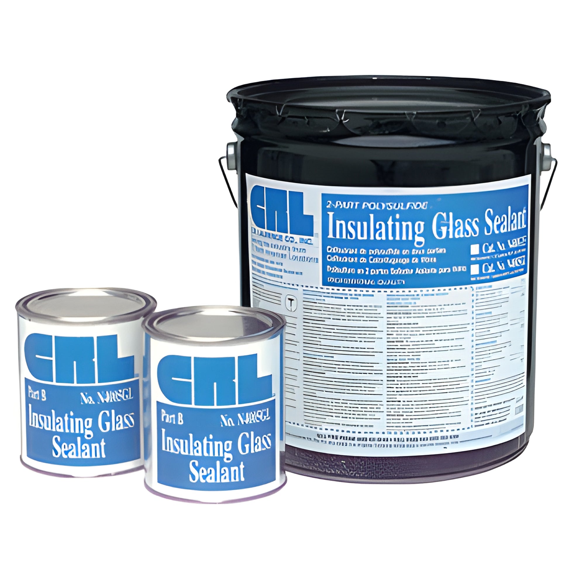 CRL N4005GL two-part black polysulfide insulating glass sealant - two small cans and one 5-gal pail