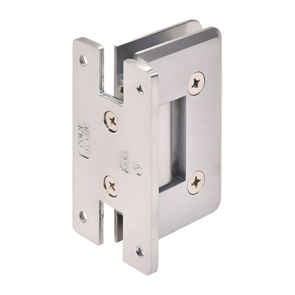 Brushed chrome brass Cologne shower hinge C0L037BCH, wall-mount H back plate for 3/8-1/2 (10-12mm) glass.