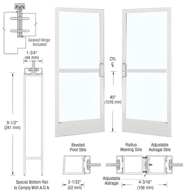 CRL-U.S. Aluminum Series 250 72x84 White Kynar Entry Door Pair