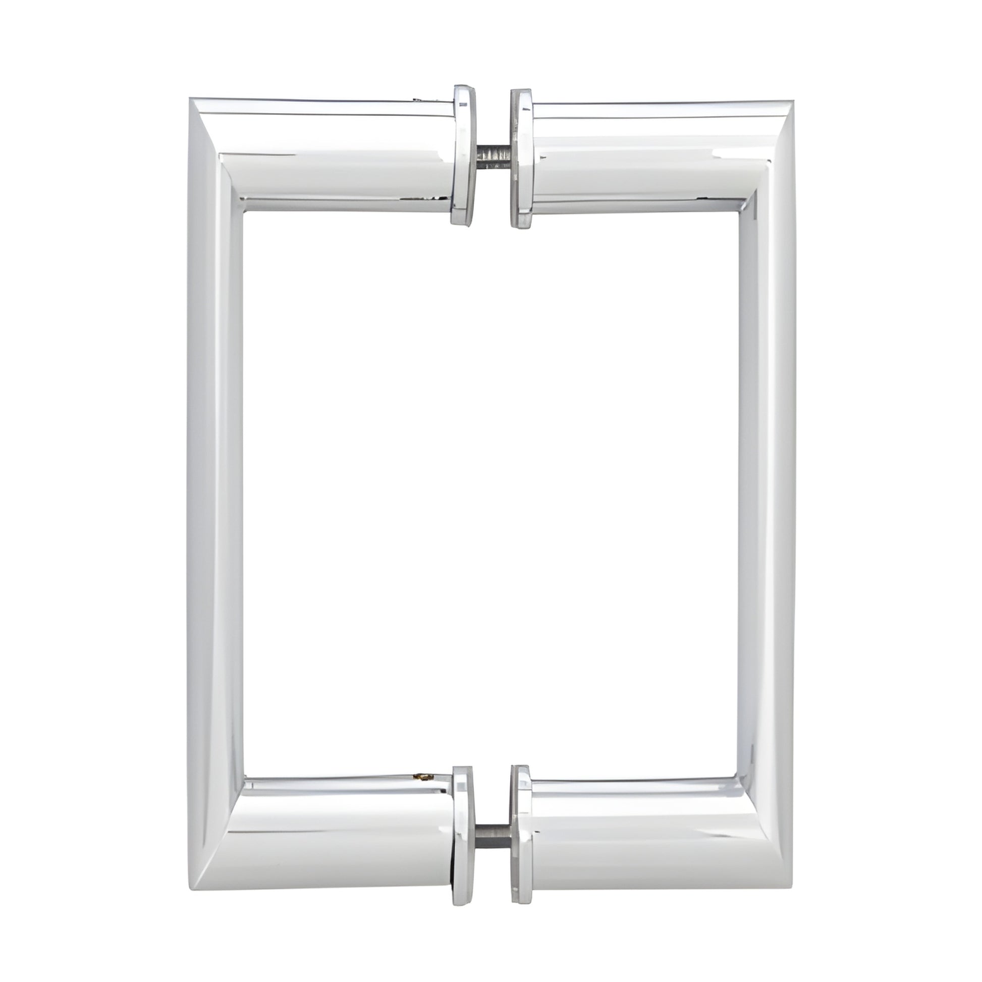 OR Series back-to-back glass door handle, polished chrome tubular oval/round profile, 3/4 in. dia, SKU 0R6X6CH.
