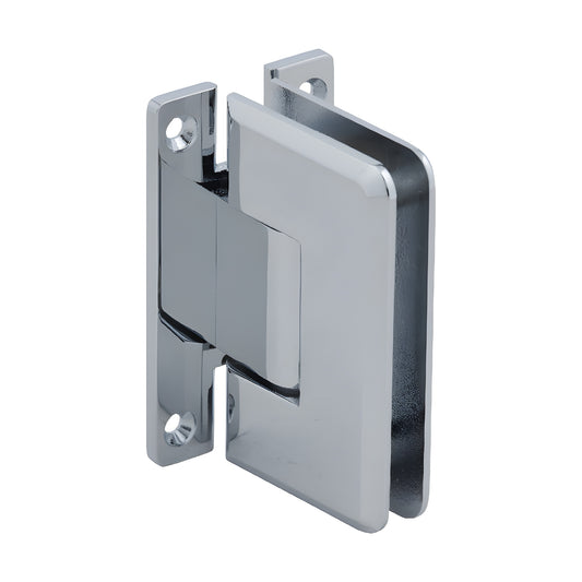 C0L537CH polished chrome brass Cologne shower hinge, beveled corner design, for 3/8-1/2" (10-12mm) glass.