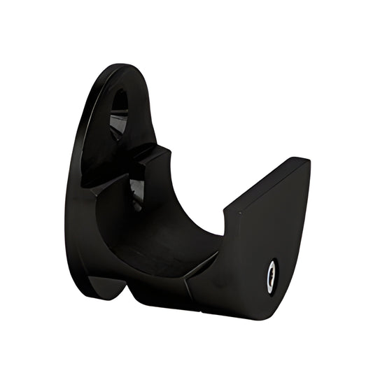 Matte black wall-mount top sliding tube clamp (SKU LS402MBL) with anti-lift design.