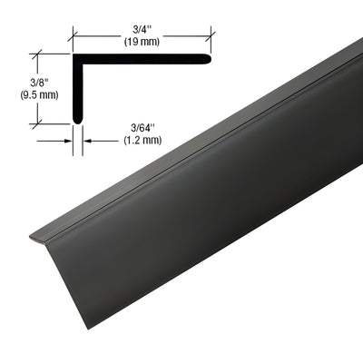 CRL Matte Black PVC 3/4 x 3/8 in Self-Adhesive L-Angle Trim 95 in