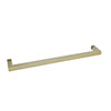 Brushed bronze SQ24BBRZ 24" square-corner single-sided towel bar for glass shower doors