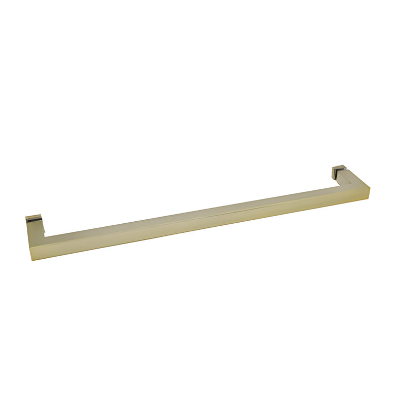 Brushed bronze SQ24BBRZ 24" square-corner single-sided towel bar for glass shower doors