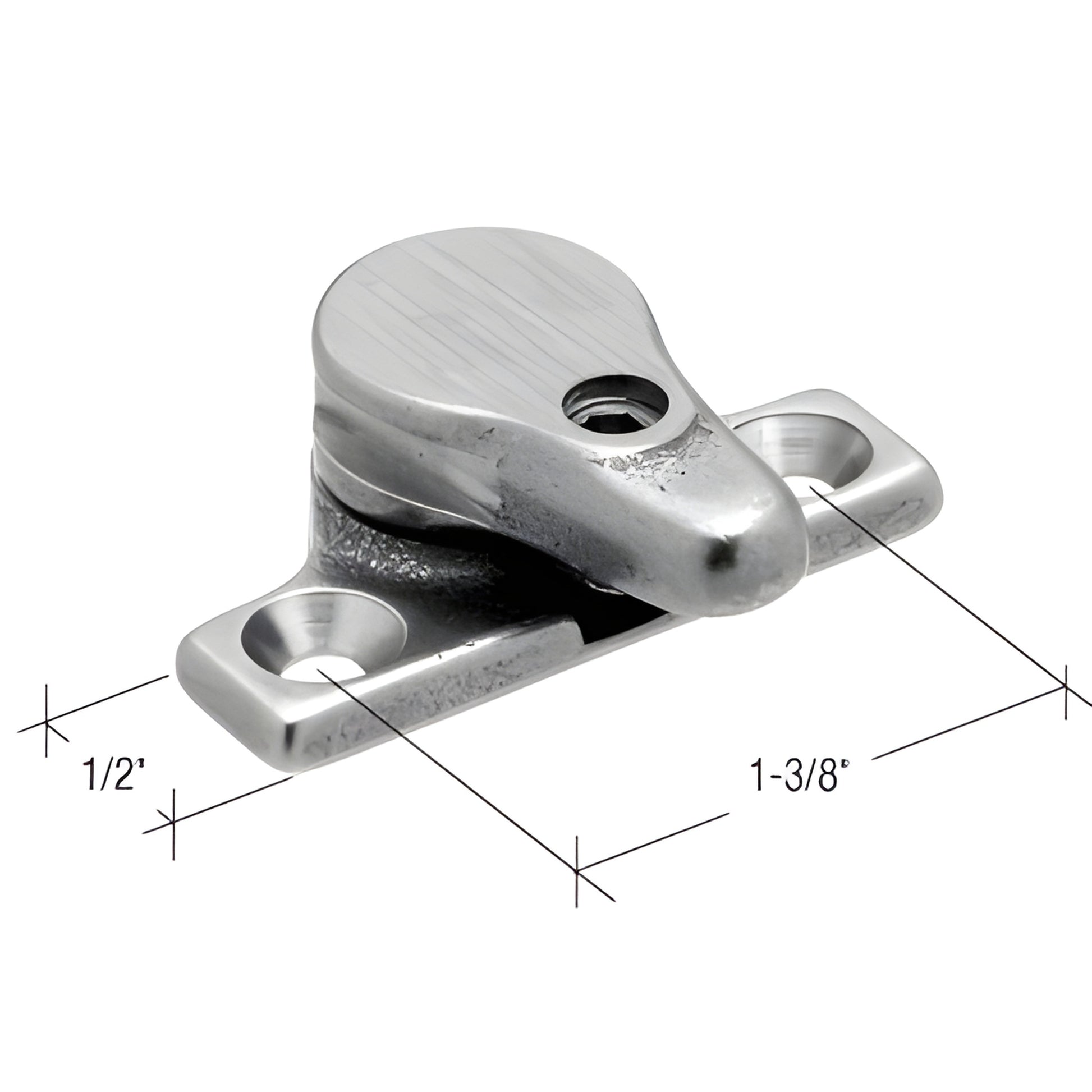 H3633 brushed satin casement security lock for steel windows - keyed latch with Allen set screw; includes installation screws