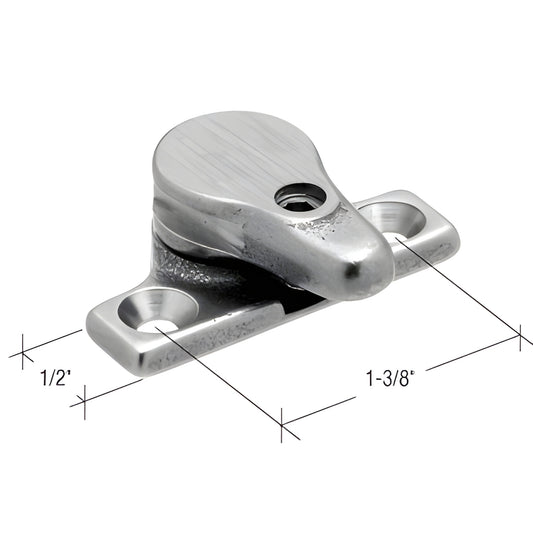 H3633 brushed satin casement security lock for steel windows - keyed latch with Allen set screw; includes installation screws