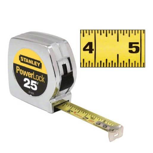 CRL 25' Stanley® PowerLock® II Tape Rule 1\" Wide - Durable, Precise Measuring Tool