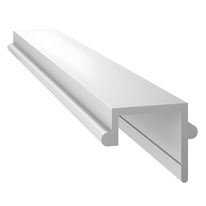 CPF96W 96" Sky White Cielo post filler - angled view of white aluminum channel/profile.