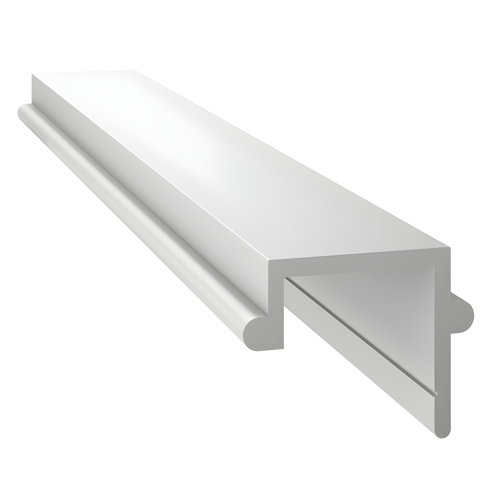 84 Sky White Cielo post filler - aluminum snap in post insert with glass pocket profile, smooth finish.