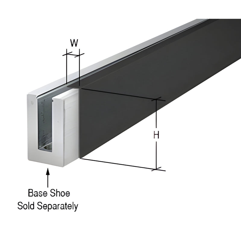 Matte black aluminum base shoe cladding LBSCMBL10, 4-13/16 H 7/8 W, covers base shoe (sold separately)