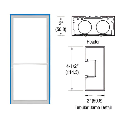 CRL-U.S. Aluminum 40x86 White Kynar Center-Hung Overhead Door Frame