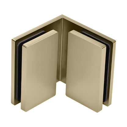 Bellagio BEL090BBRZ 90 glass-to-glass shower bracket, solid brass, brushed bronze finish