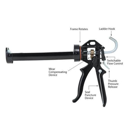 CRL Cox 18:1 Extra Thrust Caulking Gun - Durable Strap Frame for Efficient Sealing
