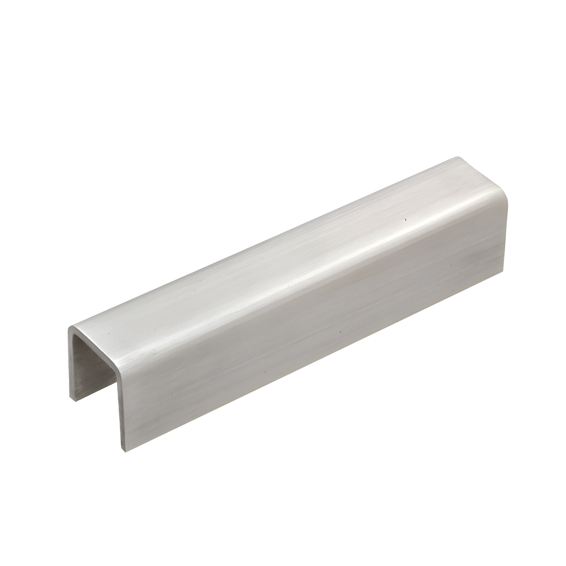 GRL107BS brushed stainless steel low-profile U shaped cap rail for 3/4" glass, top rail to protect and join glass panels.
