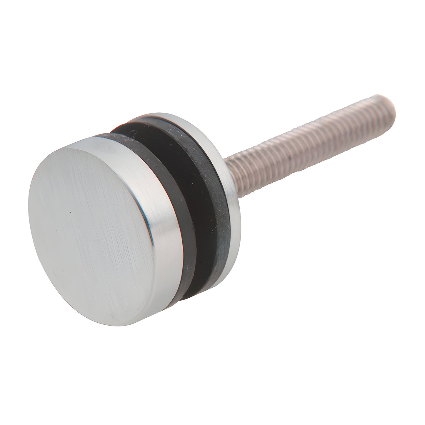 Brushed stainless washer/stud kit SKU F41SKBS - 1-1/4 cap, rubber washers and threaded rod for 1 commercial door pulls