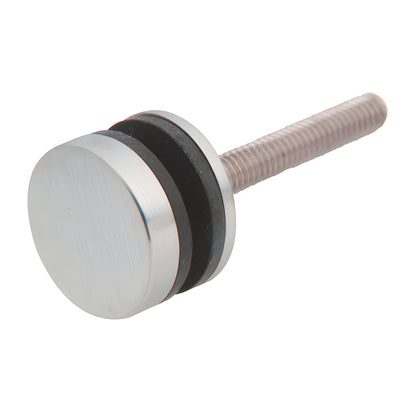 Brushed stainless washer/stud kit SKU F41SKBS - 1-1/4 cap, rubber washers and threaded rod for 1 commercial door pulls