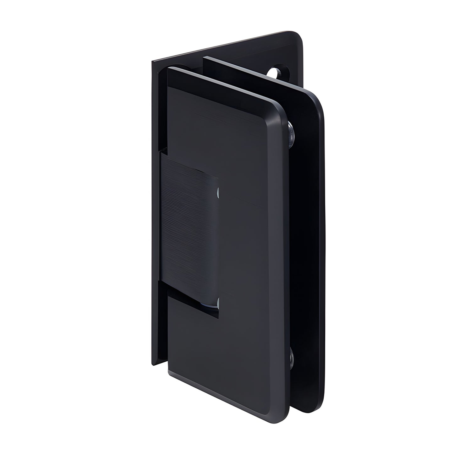 Oil-rubbed bronze beveled brass shower hinge (SKU C0L5440RB), 5 pre-set wall-mount for 3/8-1/2" tempered glass.