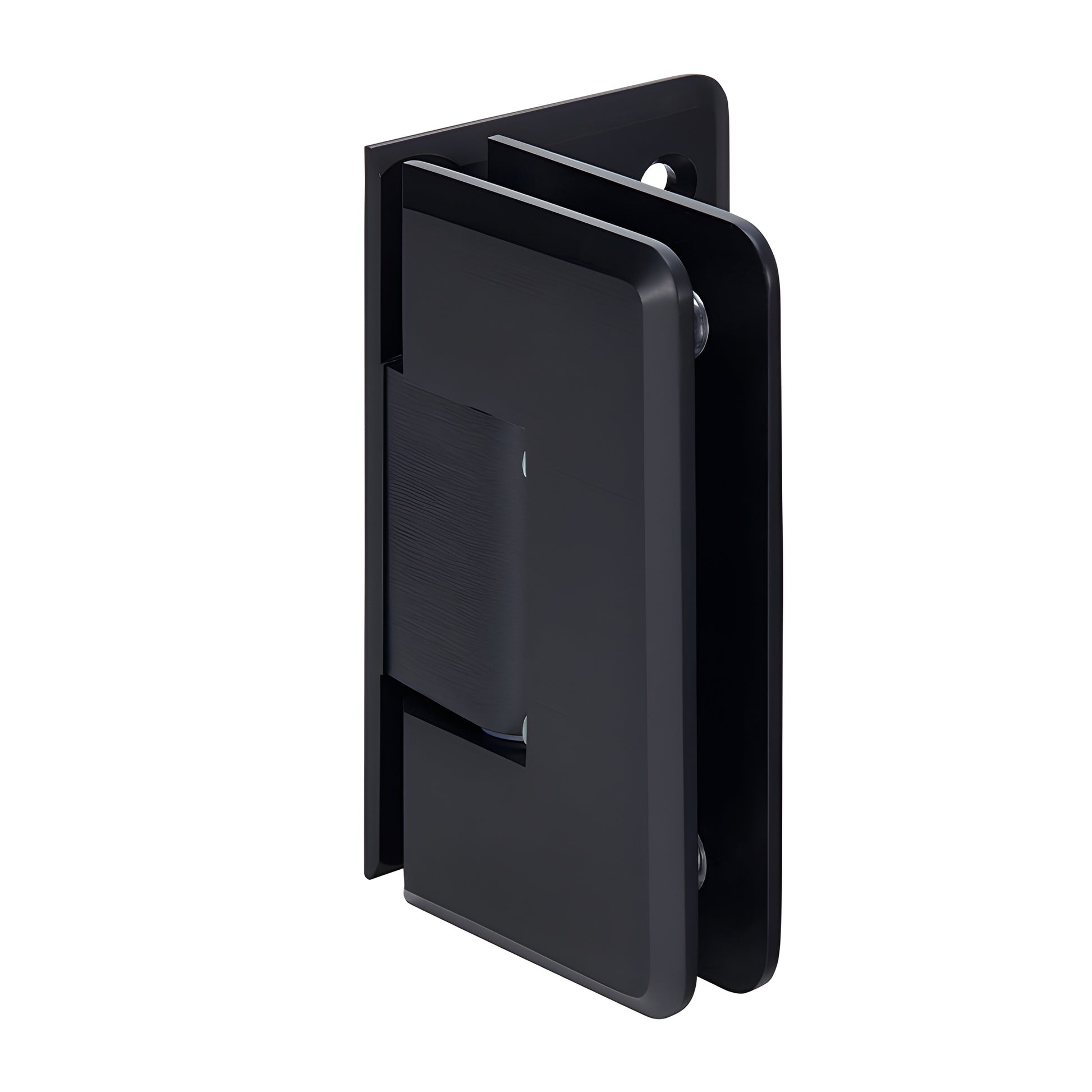 Oil-rubbed bronze beveled brass shower hinge (SKU C0L5440RB), 5 pre-set wall-mount for 3/8-1/2" tempered glass.