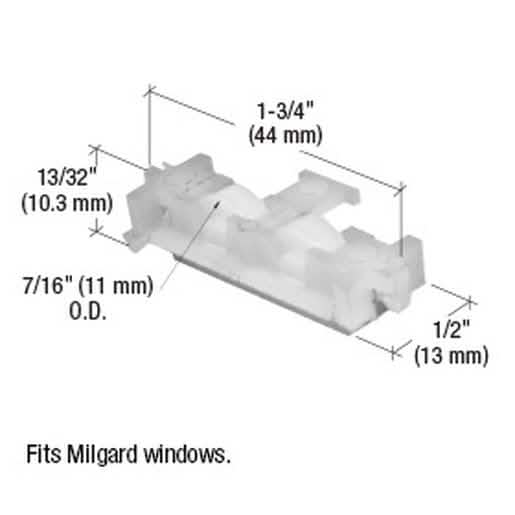 CRL Sliding Window Roller: 7/16" Nylon Wheel for Milgard Windows – Smooth Glide Solution