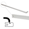 DL9530A satin aluminum push bar 1/2 x 1-1/4 in, J-hook end, for storefront doors up to 36 in.