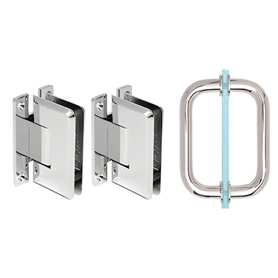 CRL Polished Chrome Pinnacle Shower Pull and Hinge Set