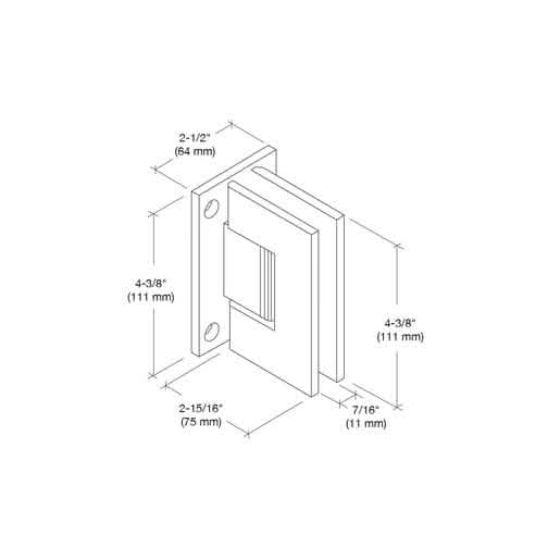 "CRL Unlacquered Brass Victoria Wall Mount Hinge, Full Back Plate, Elegant Bathroom Hardwa