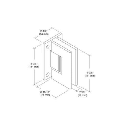 "CRL Unlacquered Brass Victoria Wall Mount Hinge, Full Back Plate, Elegant Bathroom Hardwa