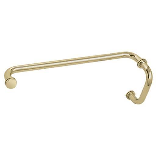 CRL Satin Brass Pull Handle & Towel Bar Combo with Metal Washers - Elegant BM Series