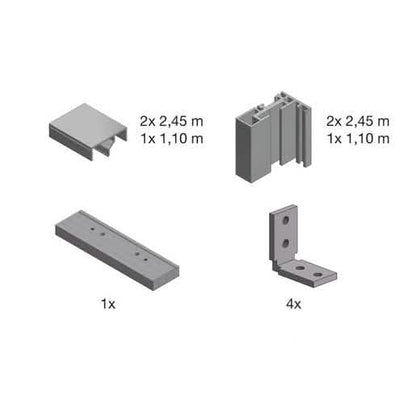 Fallbrook Satin Anodized Center Pivot Door Frame Kit for Wall Jambs - Sleek & Durable
