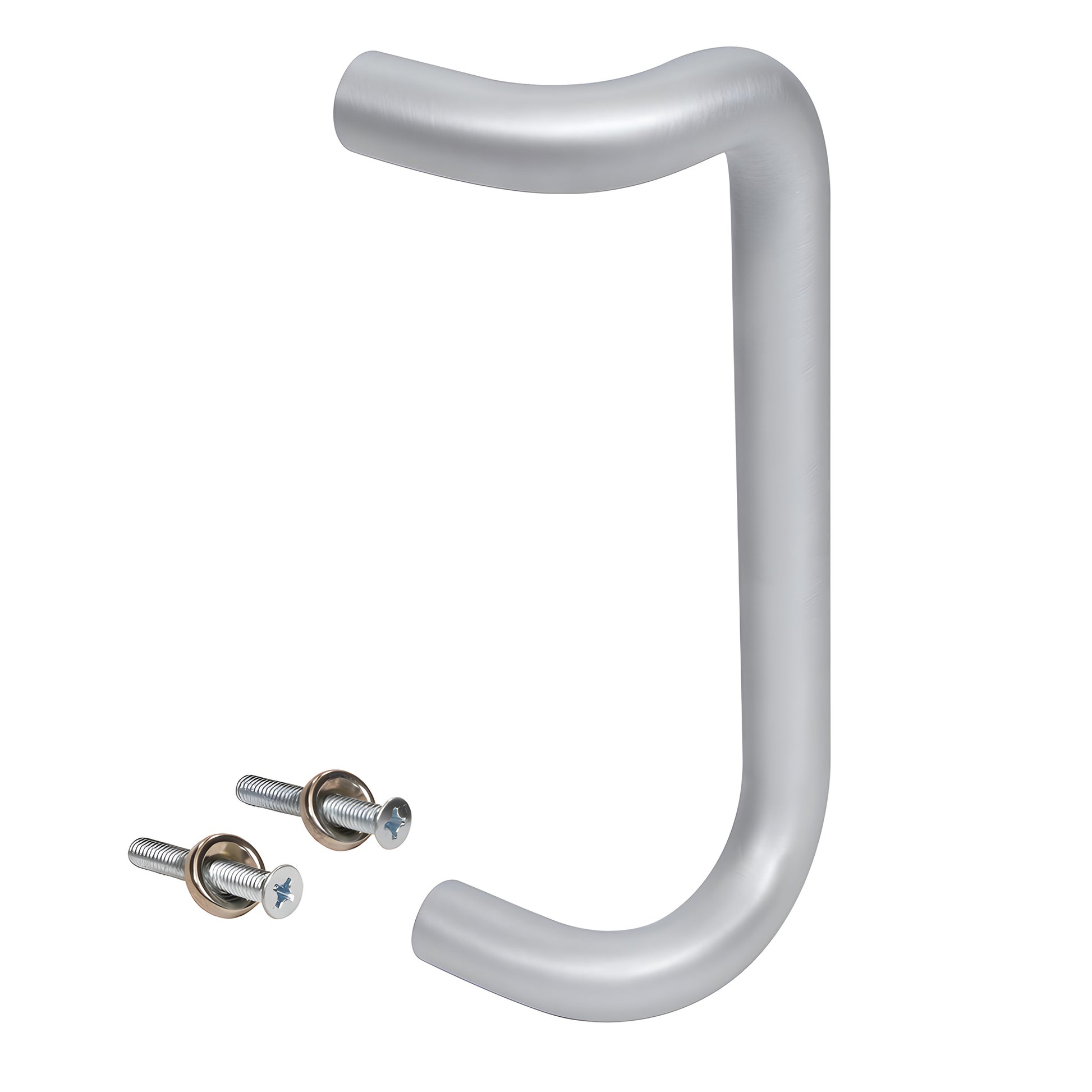 Satin anodized 1 in. offset solid-aluminum door pull with two 1/4-20 thru-bolts, SKU 2952A