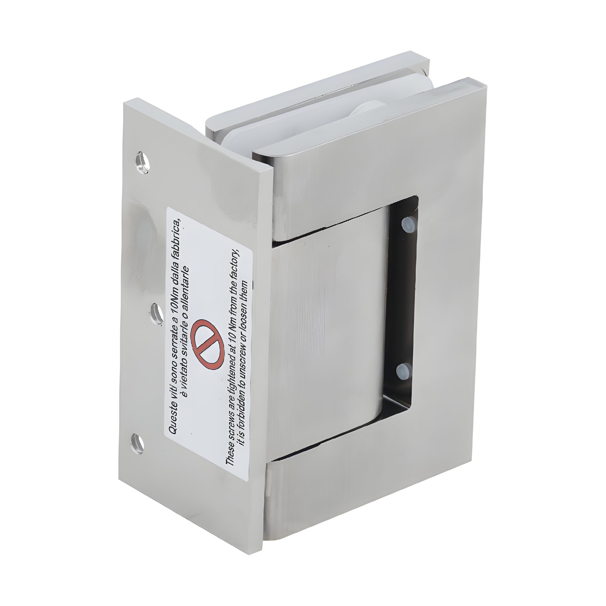 Satin nickel wall mount oil dynamic hinge for 5/16-9/16 (8-14 mm) glass doors, SKU H8211BTSN