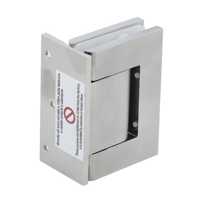 Satin nickel wall mount oil dynamic hinge for 5/16-9/16 (8-14 mm) glass doors, SKU H8211BTSN