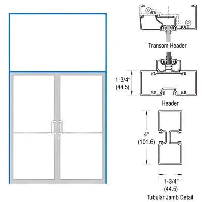 CRL-U.S. Aluminum 400 Double Door Frame Clear Anodized 75.5x85.75
