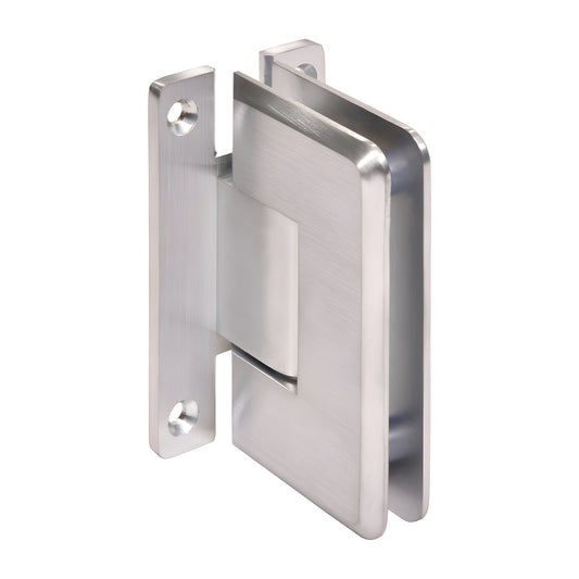 Brushed chrome brass Cologne shower hinge C0L037BCH, wall-mount H back plate for 3/8-1/2 (10-12mm) glass.