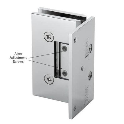 CRL Polished Chrome Vienna Adjustable Wall Mount Hinge with Offset Back Plate