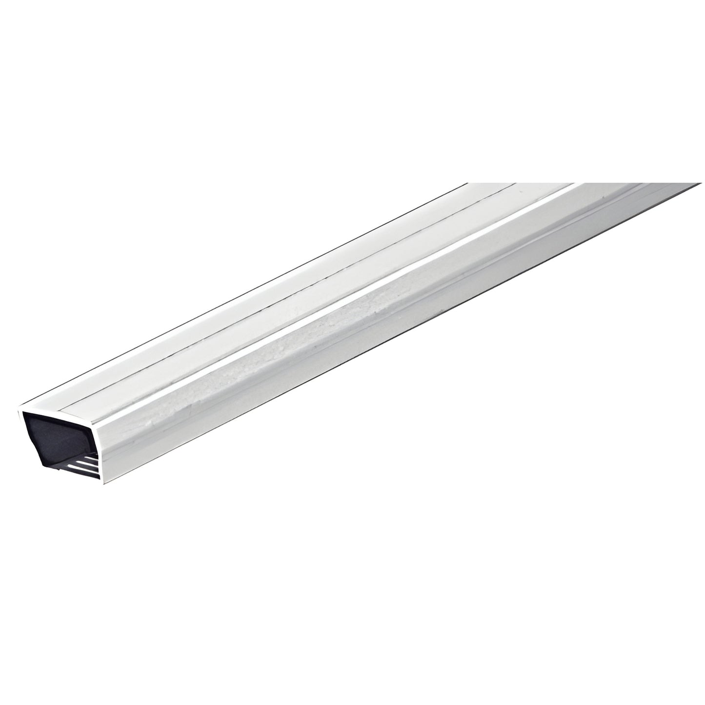 Clear anodized single-seal insulating glass spacer with black inner seal, 5/8" width, 152mm length. SKU 3941