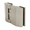 REG180BN Regal brushed-nickel adjustable glass-to-glass shower hinge, solid brass, square profile