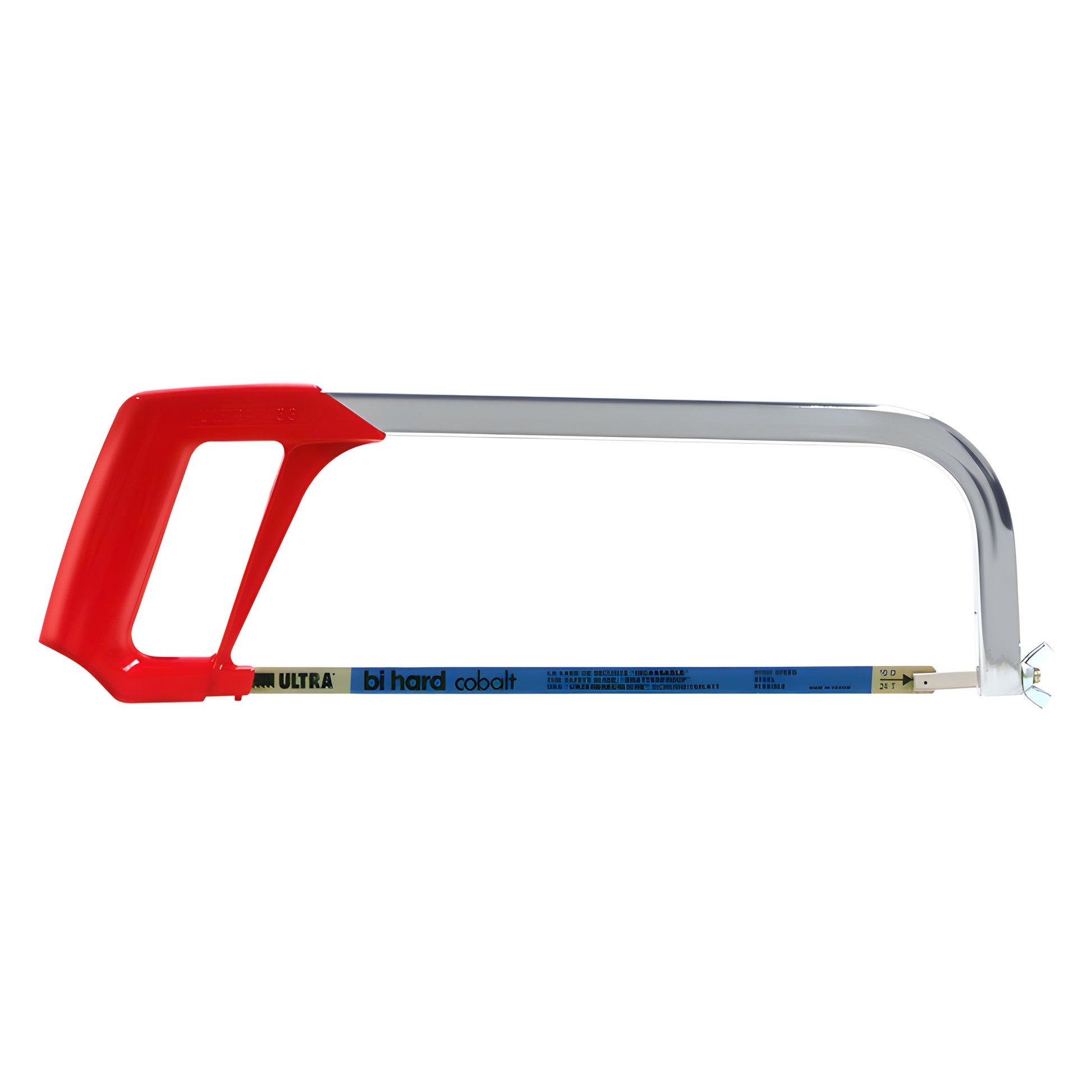 CRL HSF12 heavy-duty hacksaw with chrome tubular frame, red molded handle, fits 10 and 12 inch blades