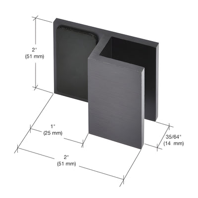 CRL Oil-Rubbed Bronze Square Glass Door Stop for 1/2 in. Glass Doors