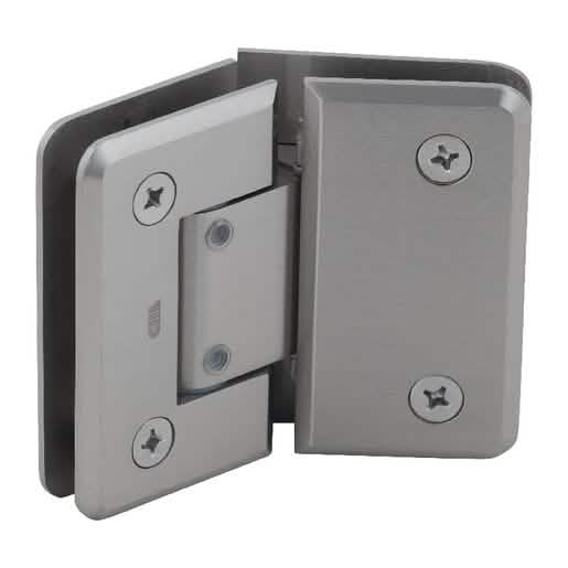 CRL Brushed Nickel Pinnacle 345 Series 135° Glass-to-Glass Hinge - Adjustable & Sleek Desi