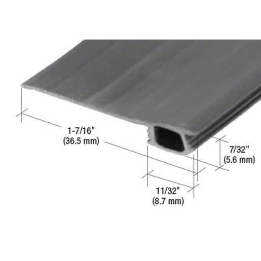 CRL Black 84" Vinyl Bug Strip, Adjustable Width 3/4" to 1-7/16", Door Protection.
