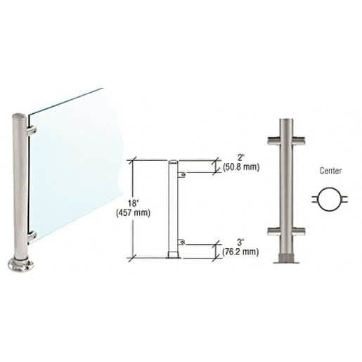CRL Brushed Stainless 18" Counter Post - Modern Design, Durable, Sleek Finish