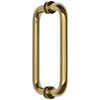 Polished brass solid 3/4" rectangular back-to-back pull handle for glass doors, fits 6-12mm glass (SKU SPH8BR)