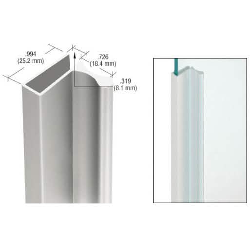 CRL Satin Anodized Aluminum Showcase Finger Pull with 1" Lip - Sleek and Durable Design