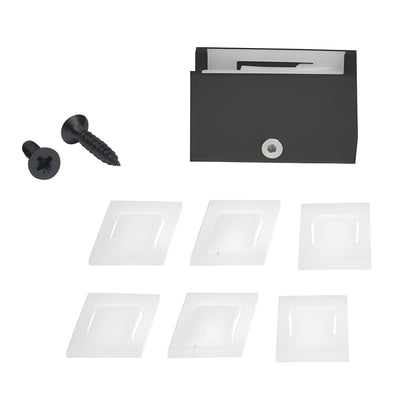 Matte black CRL2940MBL bottom guide with white adjustable nylon insert for 5/16-1/2 (8-12mm) sliding glass doors.